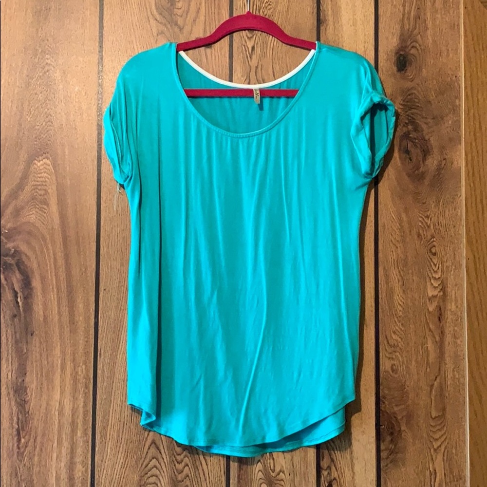 Teal short sleeve top